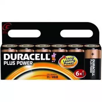 Pilha Duracell Plus Power C, pack de 6 pilhas descartáveis Alcalina