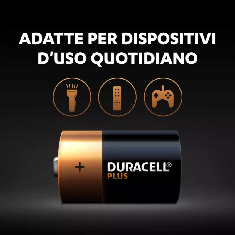Pilha descartável Duracell Plus D Alcalina