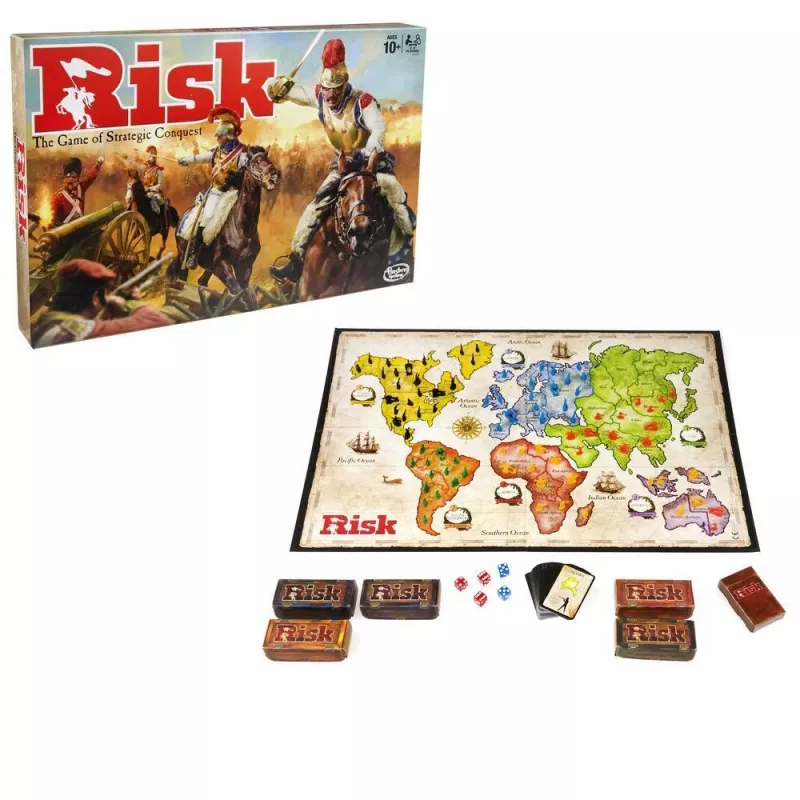 Jogo de tabuleiro HASBRO Risk (Guerra) — jogo de conquista estratégica, a partir dos 10 anos