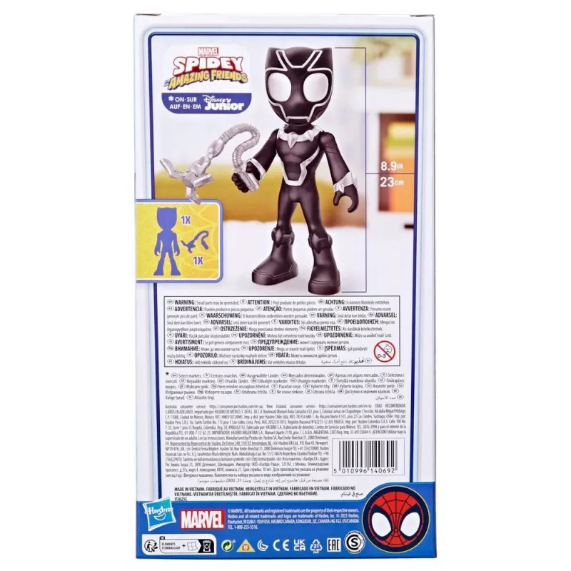 Figura de ação Marvel Spidey e os seus Super-Amigos Supersized Pantera Negra, brinquedo de super-herói pré-escolar