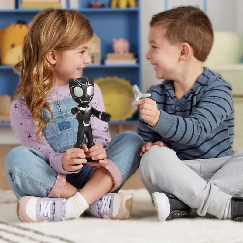 Figura de ação Marvel Spidey e os seus Super-Amigos Supersized Pantera Negra, brinquedo de super-herói pré-escolar