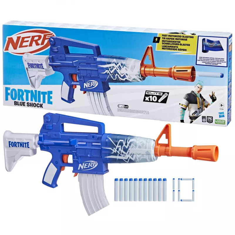 Nerf Fortnite Blue Shock, pistola de brincar, 8 ano(s), 99 ano(s), Fortnite, 785 g