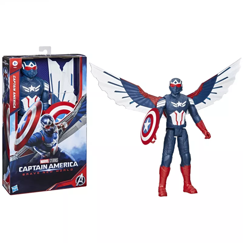 Figura de ação AVENGERS Captain America Deluxe Movie Titan 30 cm — figura de coleção de 30 cm