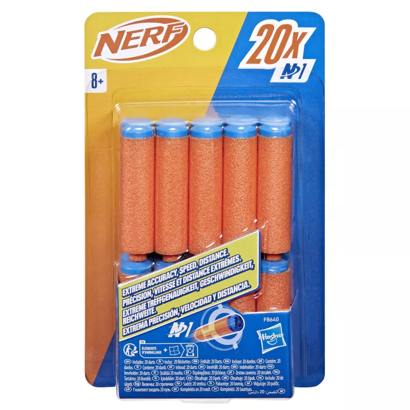 Recarga Nerf N Series N1-Darts 20x azul laranja F8640