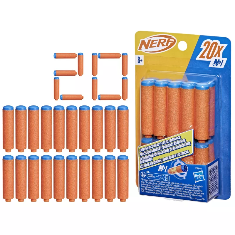 Recarga Nerf N Series N1-Darts 20x azul laranja F8640