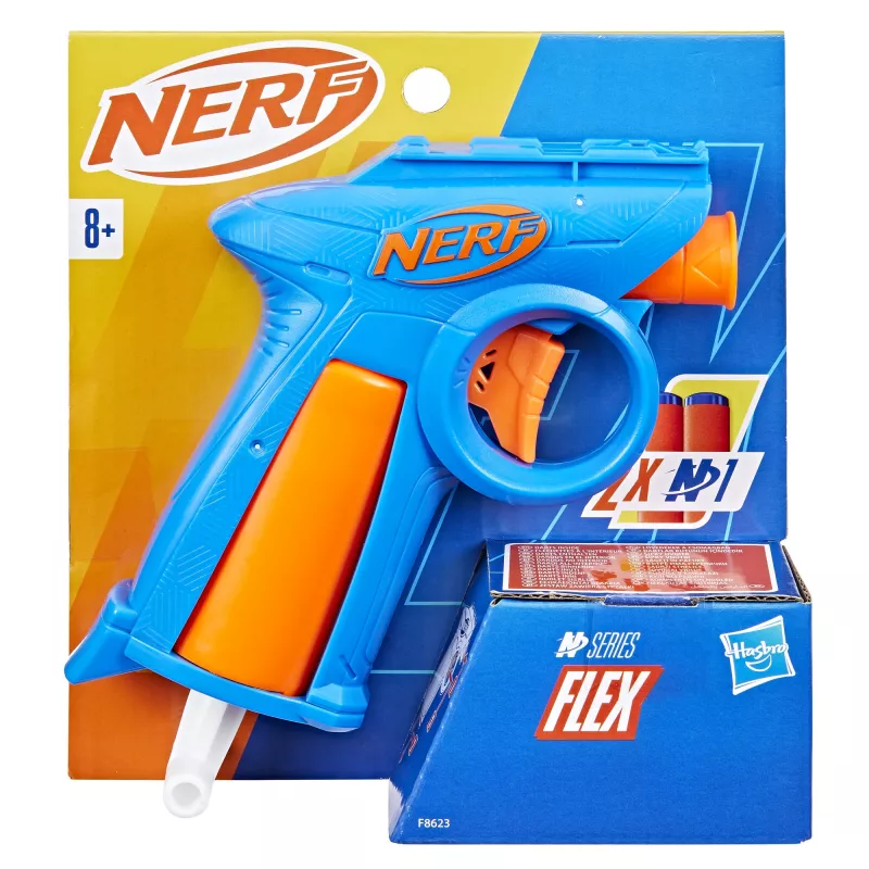 Blaster de brincar NERF N Series Flex azul laranja 8+