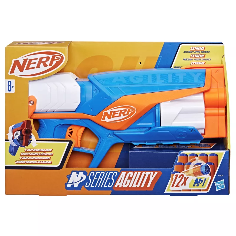 Blaster de brincar NERF N Series Agility azul laranja branco 8 anos