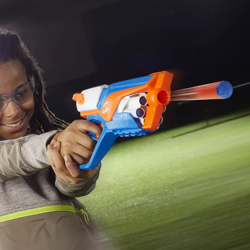 Blaster de brincar NERF N Series Agility azul laranja branco 8 anos