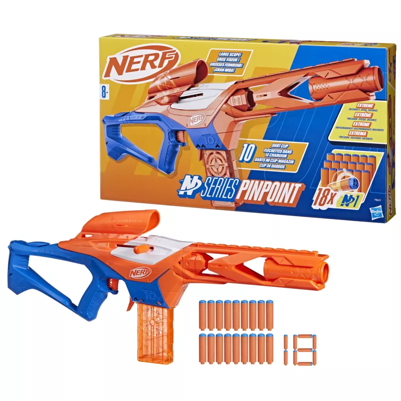 Blaster de brincar NERF Nerf N Series Pinpoint azul laranja 8+