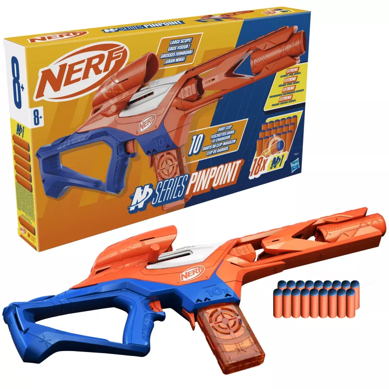 Blaster de brincar NERF Nerf N Series Pinpoint azul laranja 8+