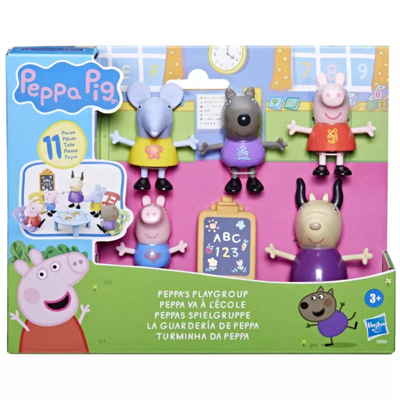 Hasbro Peppa Pig conjunto de brincar com 5 figuras e 6 acessórios, brinquedo pré-escolar para meninas e meninos de 3 anos e mais