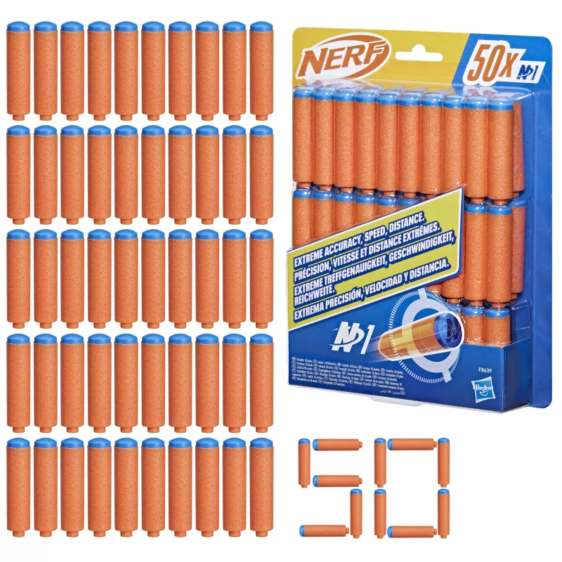 Nerf N Series N1-Darts 50x, recarga, 8 ano(s), 50 unid., azul, laranja