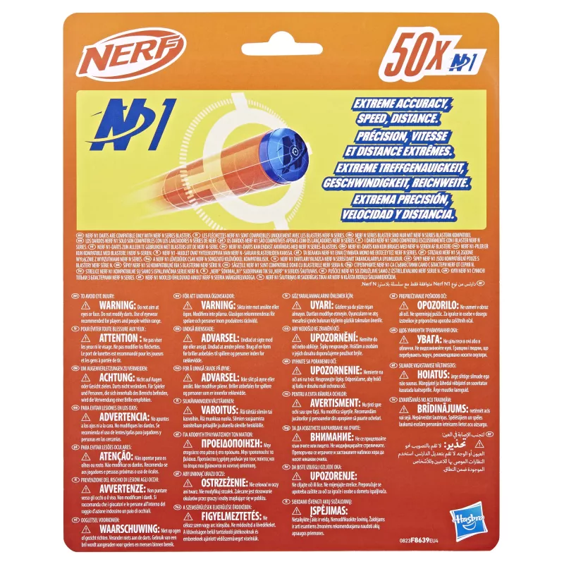 Nerf N Series N1-Darts 50x, recarga, 8 ano(s), 50 unid., azul, laranja