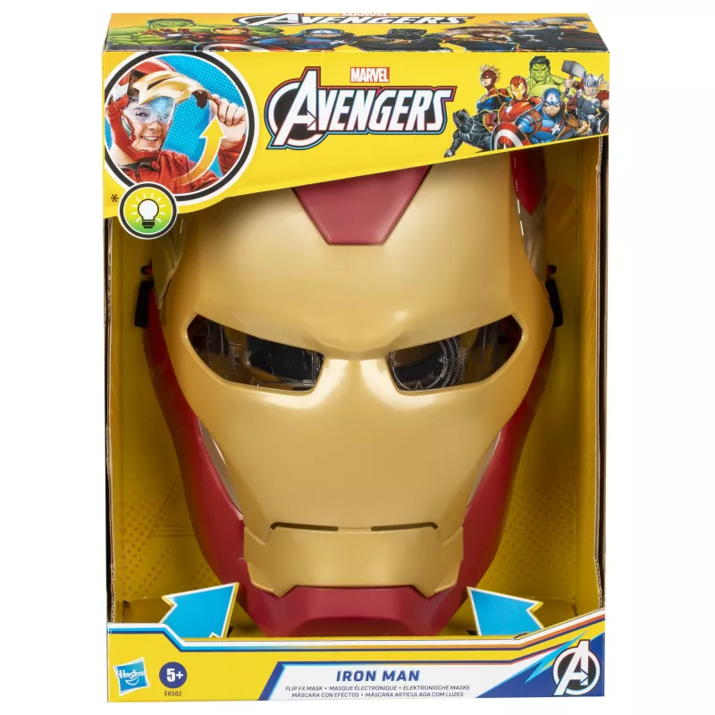 Marvel Avengers Iron Man Flip FX máscara, criança, máscara facial, 5 anos, filme, 1 unid.