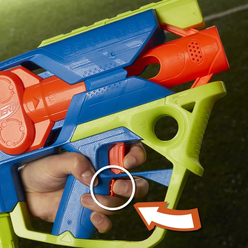 Blaster de brincar Nerf N Series Sprinter F8625 azul verde laranja