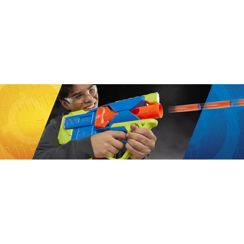 Blaster de brincar Nerf N Series Sprinter F8625 azul verde laranja