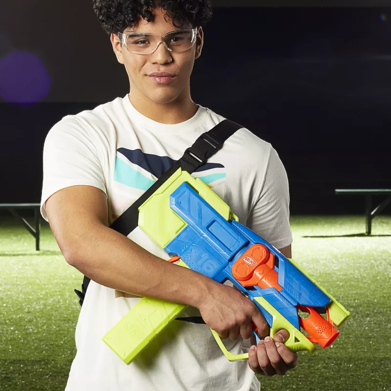 Blaster de brincar Nerf N Series Sprinter F8625 azul verde laranja