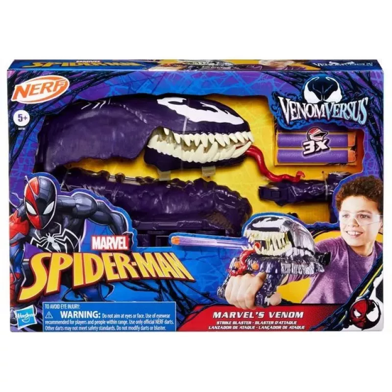 Lança-teias de brincar Hasbro Marvel Spider-Man Venom Strike Blaster violeta