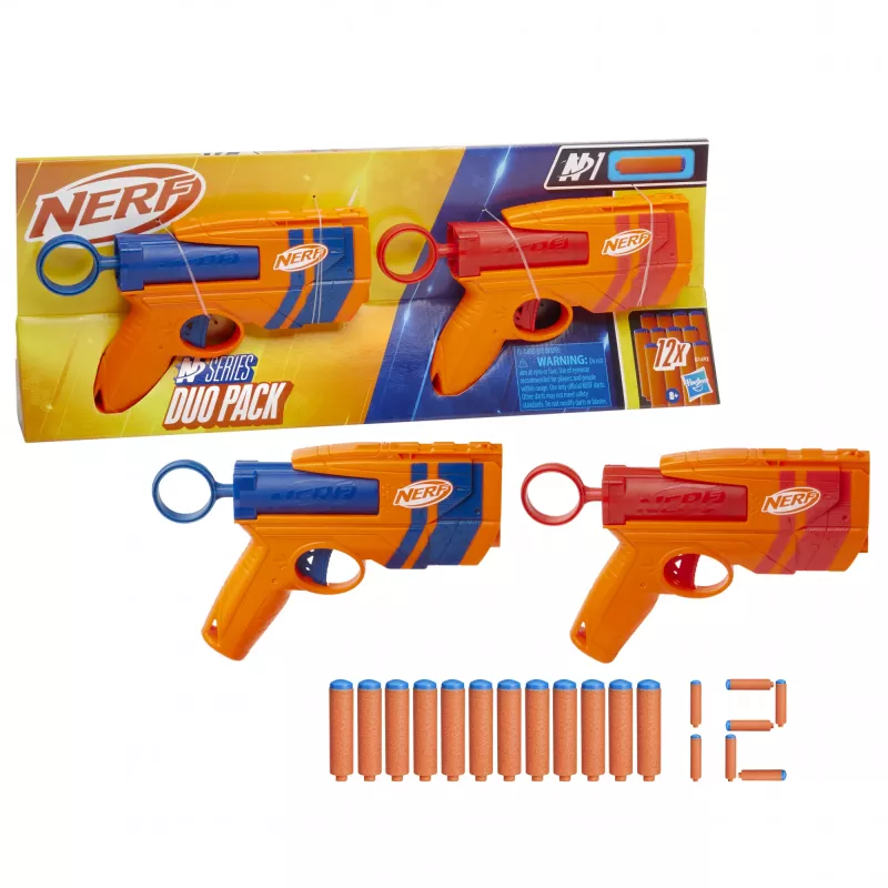 Conjunto de blasters de brincar NERF Playset Dual Pack N Series G1492 com 2 blasters e dardos de espuma