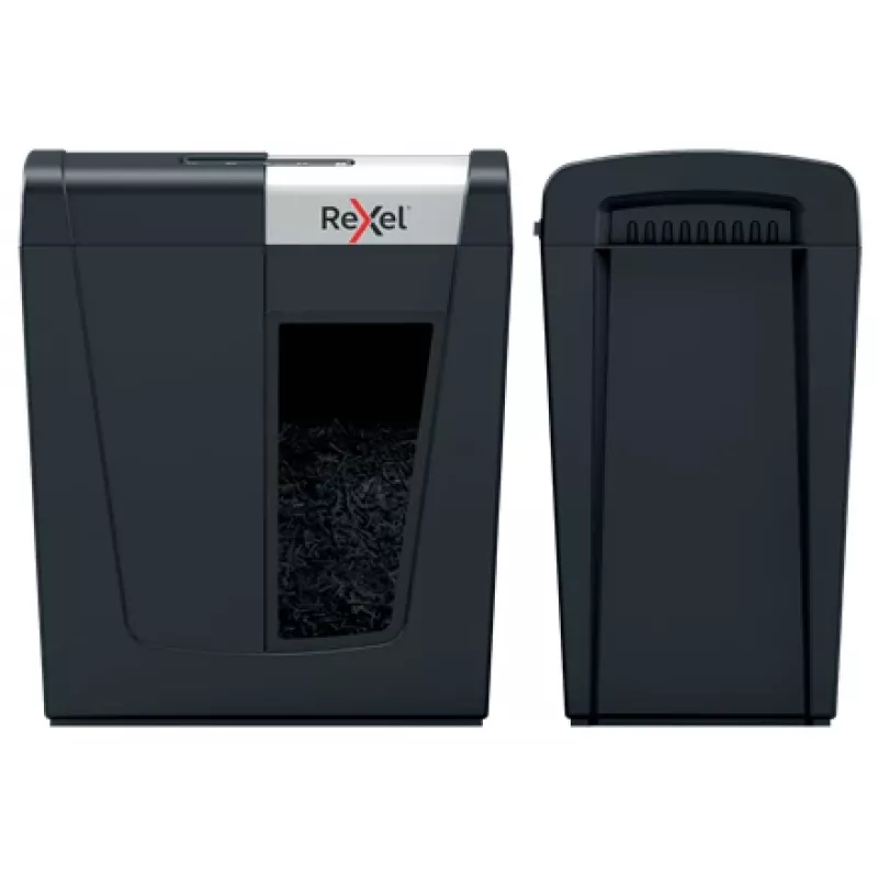 Destruidora de documentos Rexel Secure MC6 Whisper-Shred microcorte P5, microcorte, 2 x 15 mm, 18 L, 175 folhas, 55 dB, botões