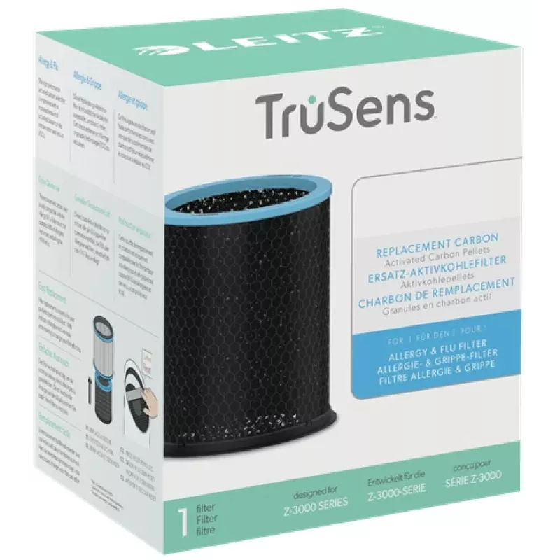Filtro de carvão de substituição Leitz para filtro de alergias e gripe grande TruSens Z-3000 / Z-3500, 1 pack