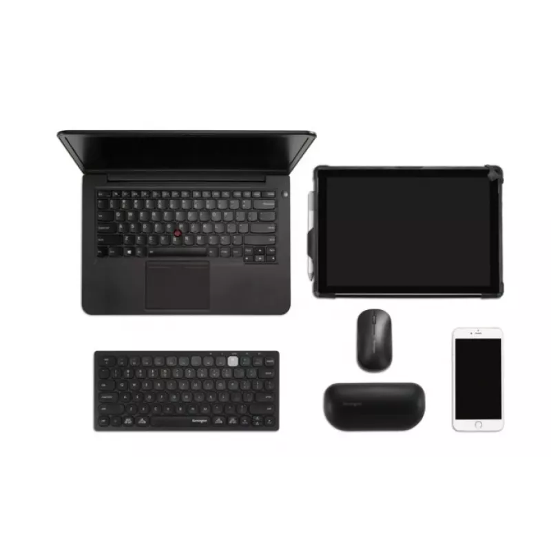 Teclado compacto sem fios Kensington Dual - PN, mini, sem fios, Bluetooth, QWERTY, preto