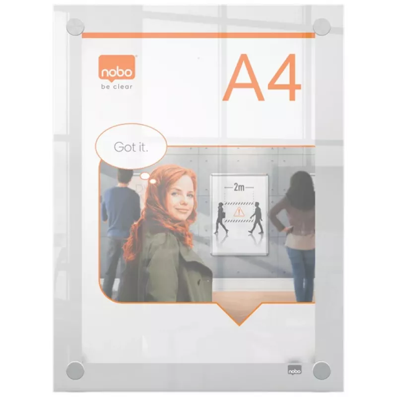 Moldura de parede para póster de acrílico transparente Nobo Premium Plus A4
