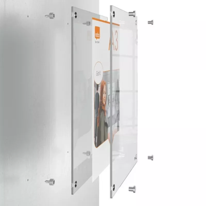 Moldura de parede para póster de acrílico transparente Nobo Premium Plus A4