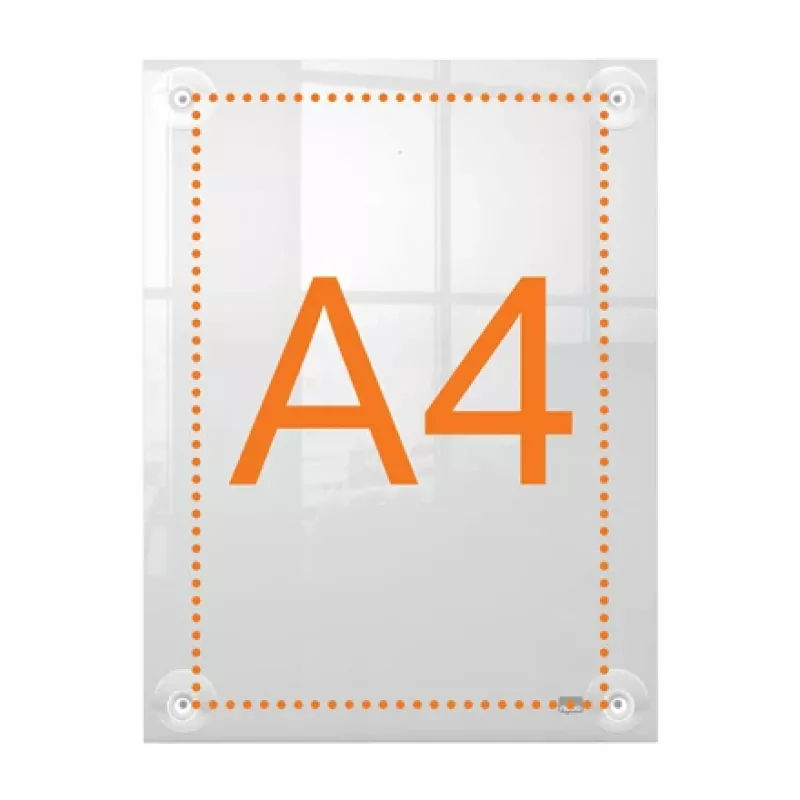 Suporte de parede em acrílico transparente Nobo Premium Plus A4 para molduras de póster substituíveis