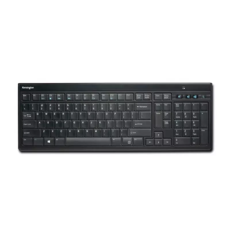 Teclado Kensington AdvanceFit sem fios preto Bélgica, tamanho completo (100%), sem fios, RF sem fios, AZERTY, preto