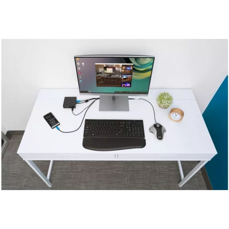 Teclado Kensington AdvanceFit sem fios preto Bélgica, tamanho completo (100%), sem fios, RF sem fios, AZERTY, preto