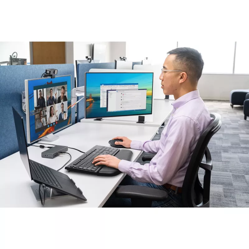 Kensington K63727ES, tamanho completo (100%), com fios, USB, membrana, QWERTY, preto