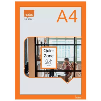 Suporte de póster magnético autocolante Nobo A4, laranja