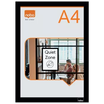 Moldura de póster magnética autocolante Nobo A4, preto, A4, laranja, vertical/horizontal, 235 mm, 5 mm, 325 mm