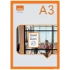 Moldura de póster magnética autocolante Nobo A3, laranja, A3, laranja, vertical/horizontal, 235 mm, 10 mm, 450 mm