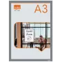 Moldura de póster magnética autocolante Nobo A3, prateado, A3, cinzento, vertical/horizontal, 235 mm, 10 mm, 450 mm