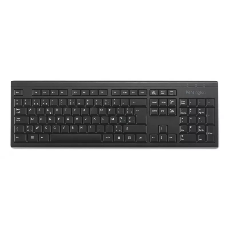 Kensington K75561BE, tamanho completo (100%), sem fios, RF sem fios, membrana, AZERTY, preto