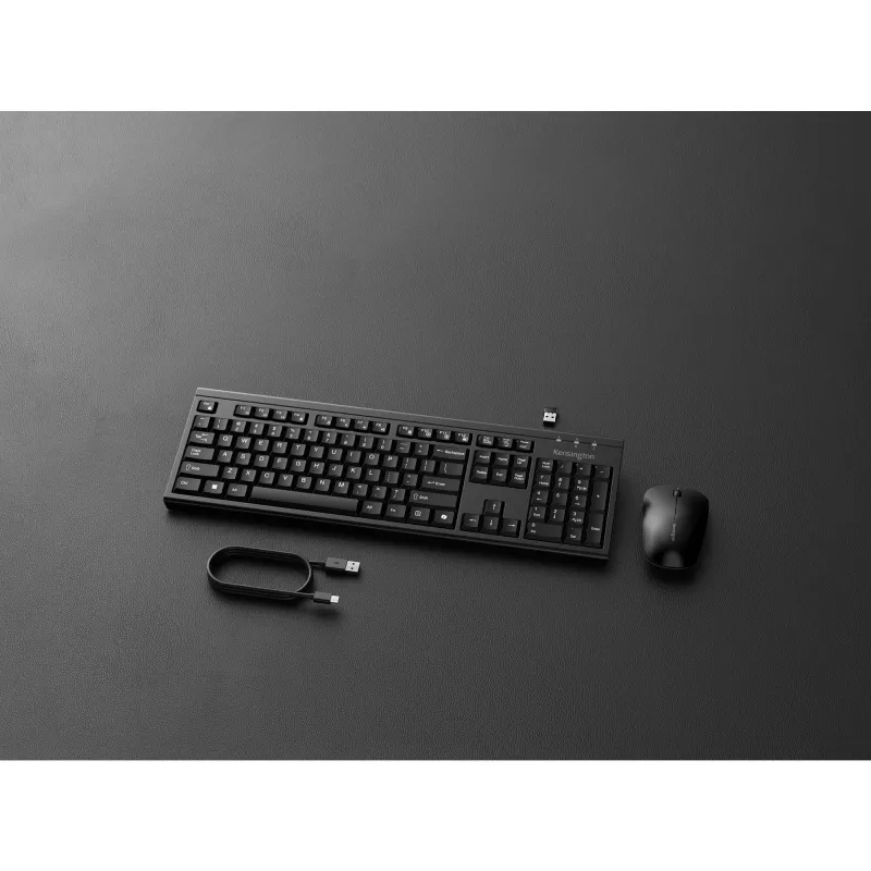 Kensington K75560BE, sem fios, RF sem fios + Bluetooth, membrana, AZERTY, preto, rato incluído