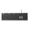 Teclado com fios Kensington KB515 EQ USB-C/USB-A, tamanho completo (100%), com fios, USB, interruptores de tesoura, QWERTY, cinzento