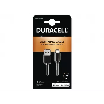 Cabo de sincronização/carregamento Duracell 1 metro preto