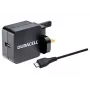 Duracell carregador de parede 2.4A e cabo micro-USB 1M, interior, AC, 2.4 A, preto