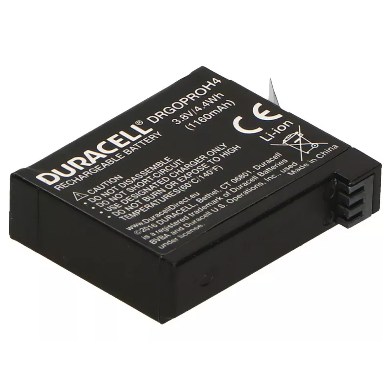 Duracell bateria para câmara – substitui bateria GoPro Hero 4, GoPro, 1160 mAh, 3,8 V, iões de lítio (Li-Ion)