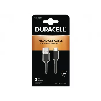 Cabo de sincronização/carregamento Duracell 2 metros preto