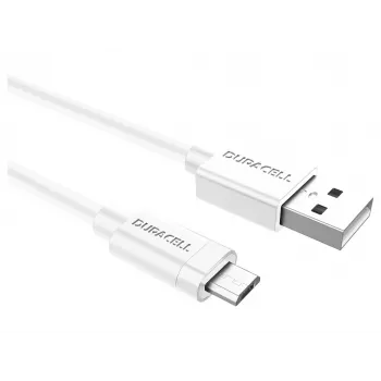 Cabo de sincronização/carregamento Duracell 2 metros branco, 2 m, USB A, Micro-USB A, 2.0, branco