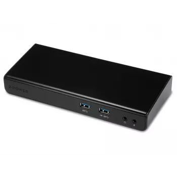 Docking station 2-Power USB 3.0 Dual Display, docking, 3,5 mm, USB Type-A, USB Type-B, 10,100,1000 Mbit/s, preto, 5 Gbit/s