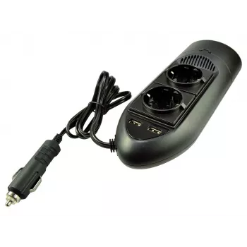 Inversor Duracell 175W com tomada dupla EU, Universal, Interior, 12 V, 175 W, 12 V, DC1-to-DC2