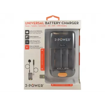 Carregador universal de baterias de câmara 2-Power – retalho, Li-Ion, AA, AAA, não