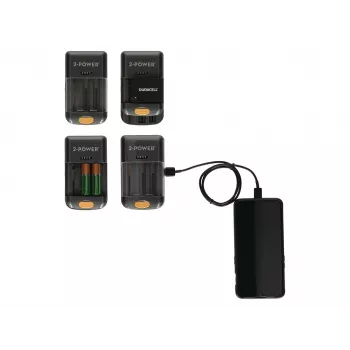 Carregador universal de baterias de câmara 2-Power – retalho, Li-Ion, AA, AAA, não