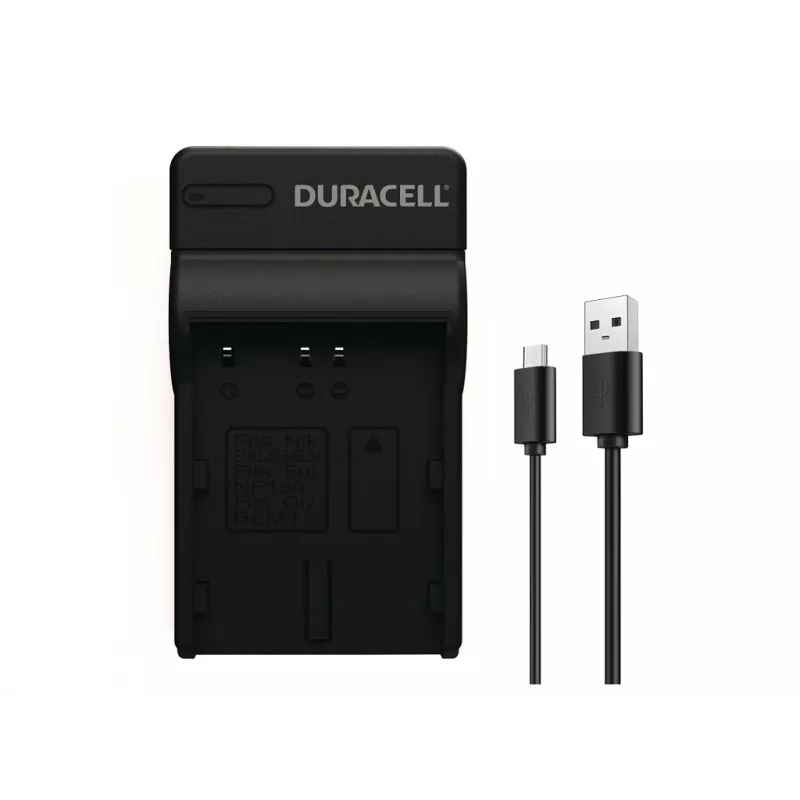 Carregador de bateria para câmara digital Duracell, USB, carregador para interiores, Nikon EN-EL3e, FujiFilm NP-150, preto, 5 V, 5 V