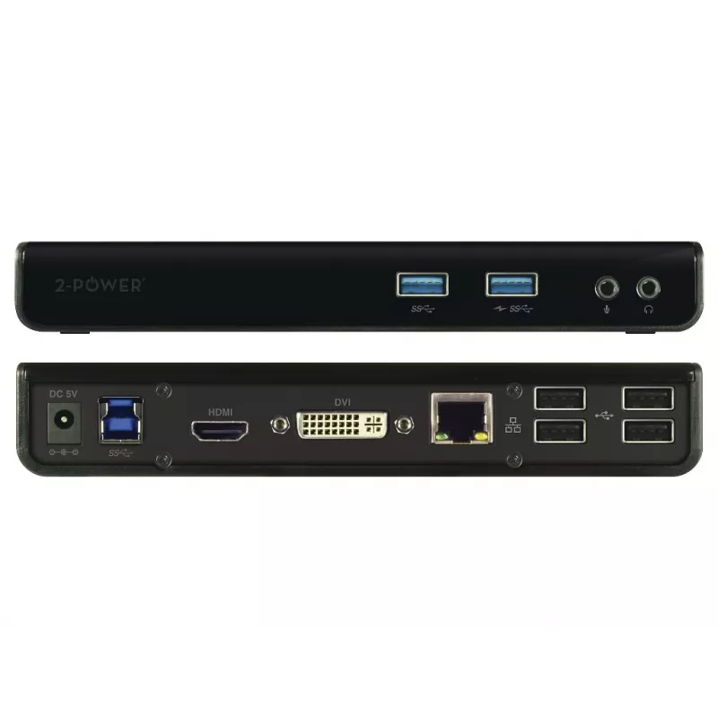 Cabo para docking station/replicador de portas para portátil 2-Power DOC0110A com fios USB 3.2 Gen 1 (3.1 Gen 1) Type-B preto